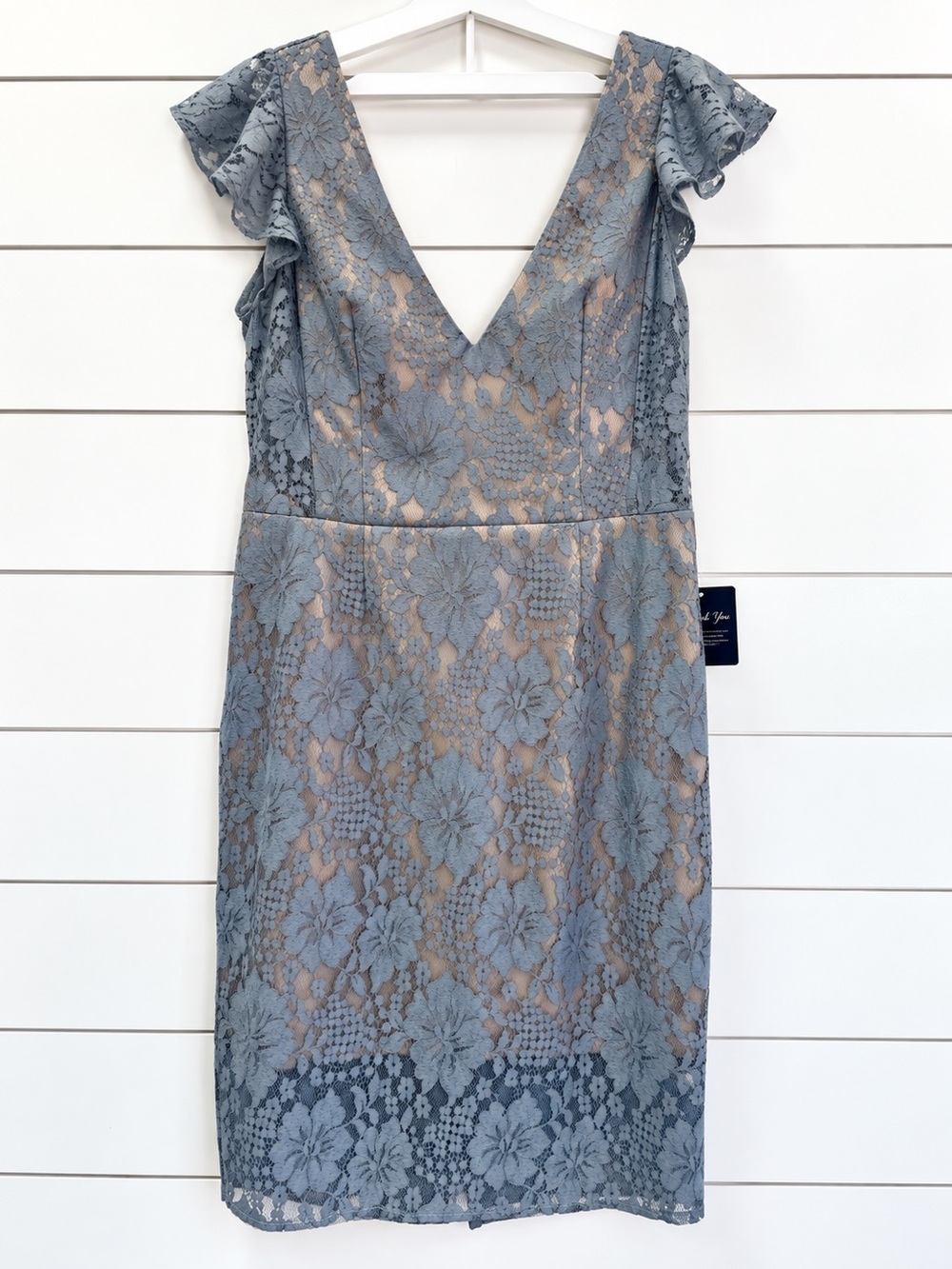 Baltic Born Soieblu Kimber Lace Dress Dusty Slate XL NWT Floral V-Neck